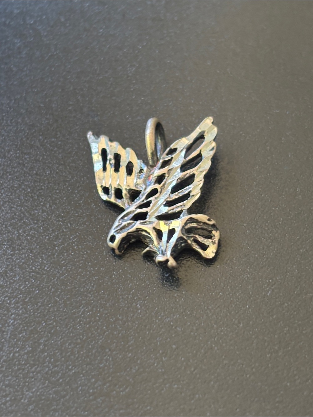 Sterling CARVED ABALONE EAGLE BROOCH real solid Silver Fine Jewelry Vntg Unisex